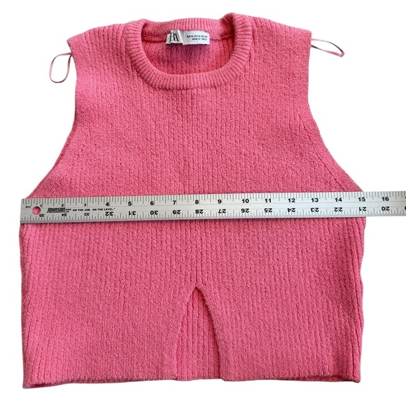 Zara women’s pink knit crop sweater tank U.S. size medium excellent condition - Picture 5 of 5